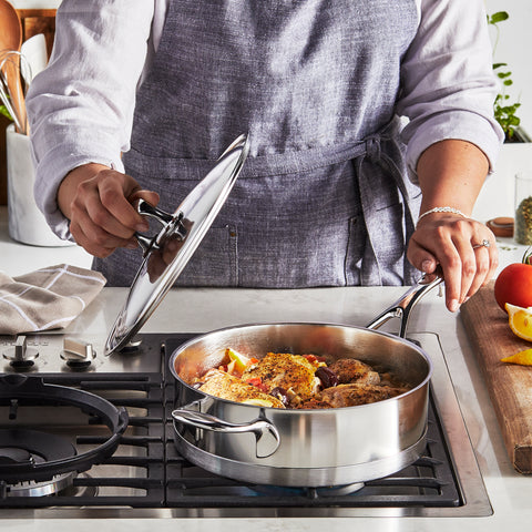 Atlantis - 3-qt Stainless Steel Sauté Pan with Helper Handle