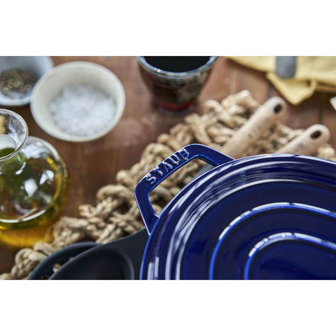 Cast Iron - Oval Dutch Ovens - 7-qt Oval Dutch Oven - Dark Blue