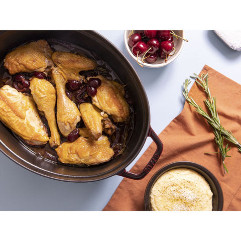 Cast Iron - Oval Dutch Ovens - 7-qt Oval Dutch Oven - Grenadine