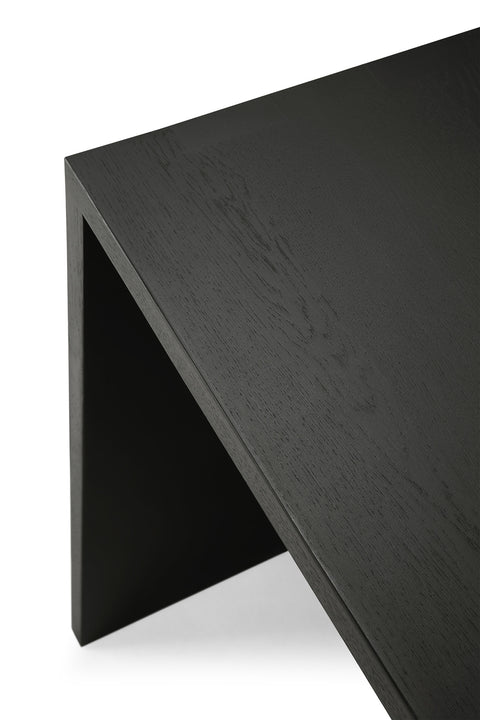 U desk, 63" - Black Oak
