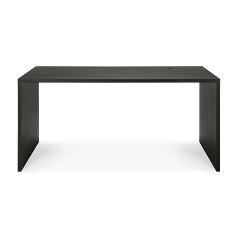 U desk, 63" - Black Oak