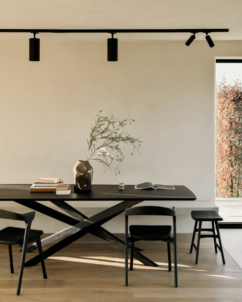 Mikado Dining Table, 110" - Black Oak