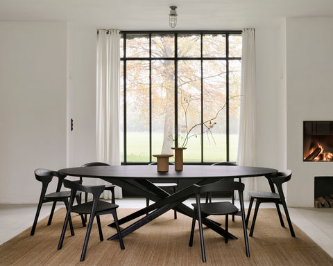 Mikado Oval Dining Table, 105" - Black Oak