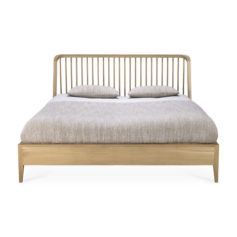 Spindle Bed, King - Oak
