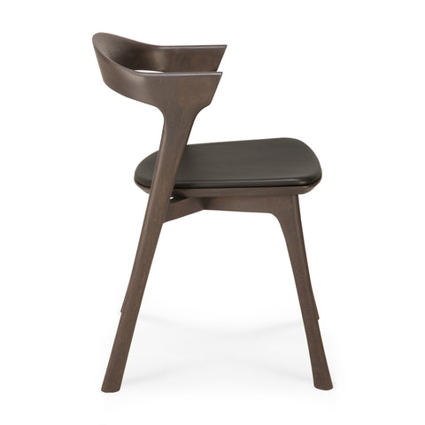 Bok dining chair - Brown Oak - Brown Leather - Varnished