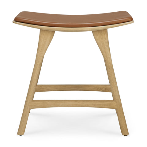 Osso Dining stool - Oak - Cognac Leather