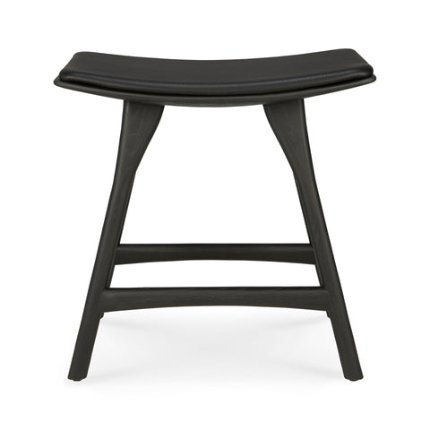 Osso Dining stool - Black Oak - Black Leather