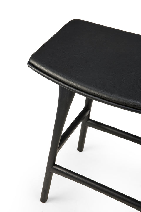 Osso counter stool - Black Oak - Black Leather