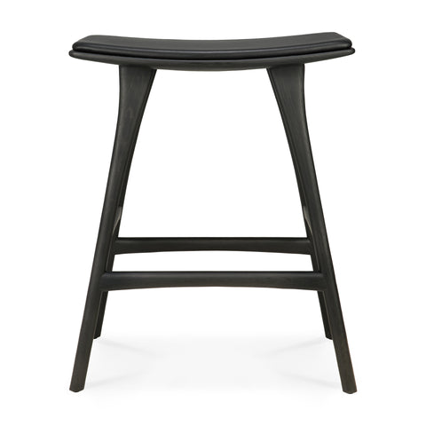 Osso counter stool - Black Oak - Black Leather