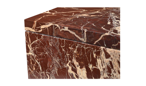 Rosa Accent Table Rosso Levanto Marble