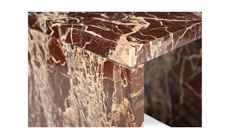 Rosa Accent Table Rosso Levanto Marble