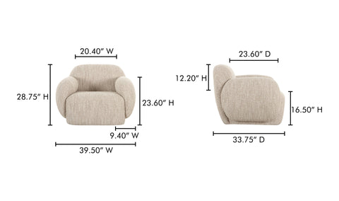 Hazel Lounge Chair Off White