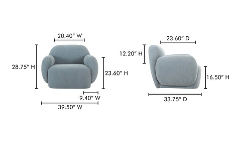 Hazel Lounge Chair Light Blue