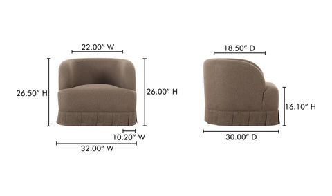 Maren Swivel Chair Brown