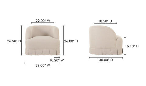 Maren Swivel Chair Beige