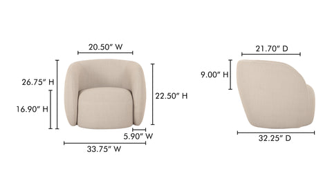 Rae Outdoor Accent Chair Beige Check