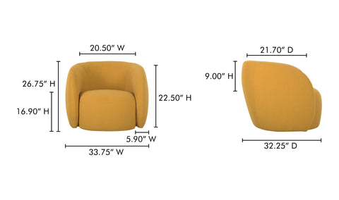Rae Outdoor Accent Chair Deep Yellow