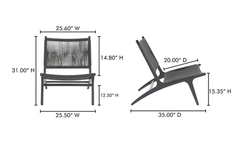 Palma Outdoor Lounge Chair Black
