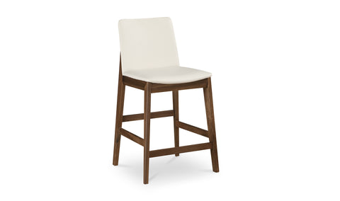 Deco Walnut Counter Stool White PVC