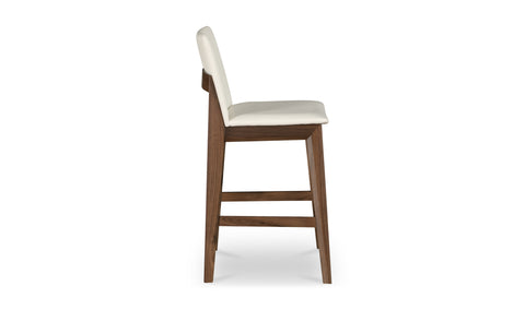 Deco Walnut Counter Stool White PVC