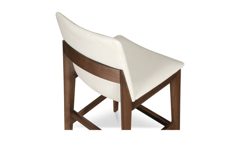 Deco Walnut Counter Stool White PVC