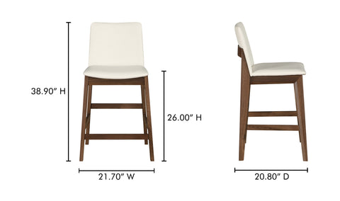Deco Walnut Counter Stool White PVC