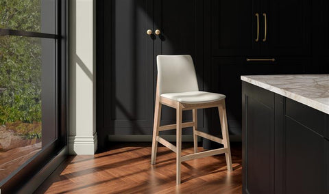 Deco Oak Counter Stool White PVC