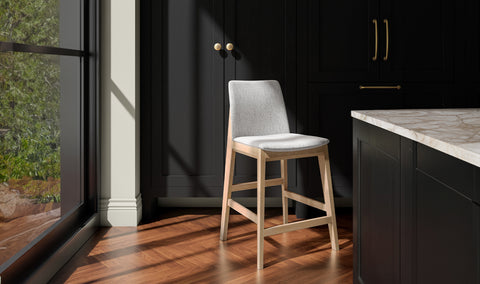 Deco Oak Counter Stool Light Grey