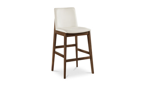 Deco Walnut Barstool White PVC