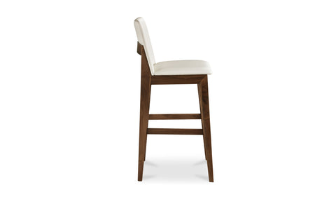 Deco Walnut Barstool White PVC