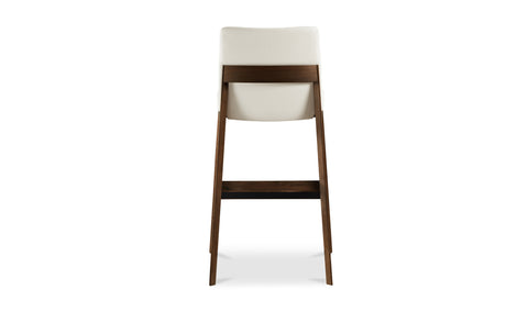 Deco Walnut Barstool White PVC