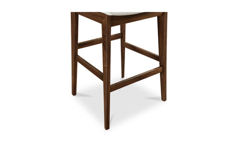 Deco Walnut Barstool White PVC