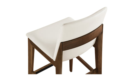 Deco Walnut Barstool White PVC