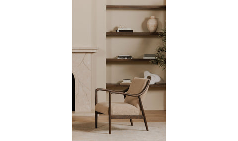 Yates Accent Chair Beige Faux Shearling