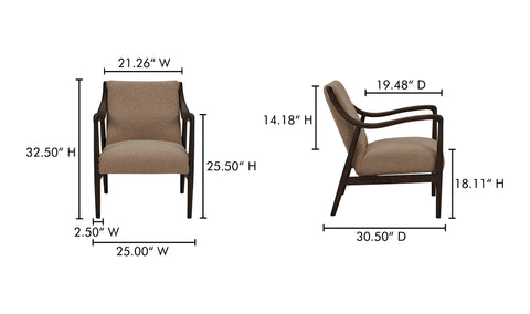 Yates Accent Chair Beige Faux Shearling