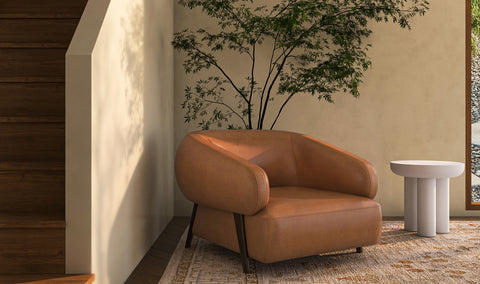 Devlin Lounge Chair Tan Leather
