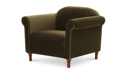 Harmony Accent Chair Dark Green Faux Mohair