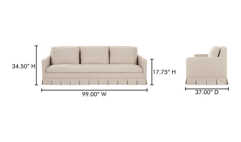 Pellicano Sofa Beige Stripe