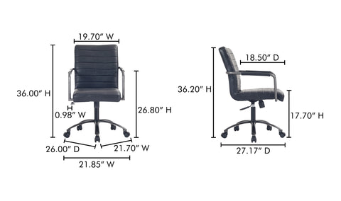 Roy Office Chair Black Leather