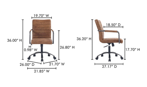 Roy Office Chair Open Road Brown Leather