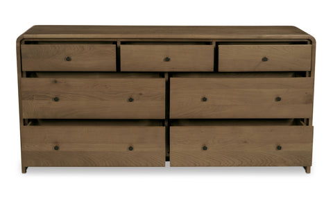 Riley 7 Drawer Dresser Oak