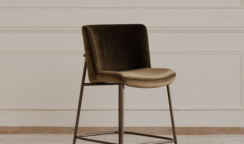 Early Counter Stool Faux Green Mohair