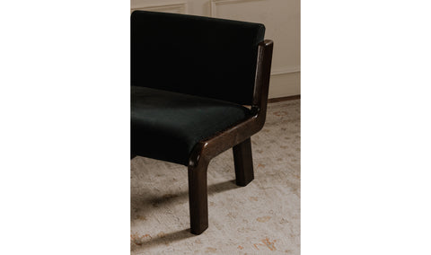Edie Accent Chair Black Faux Mohair