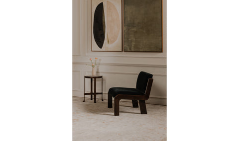 Edie Accent Chair Black Faux Mohair