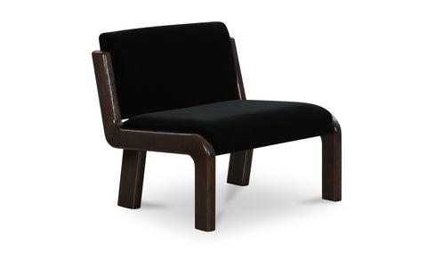 Edie Accent Chair Black Faux Mohair