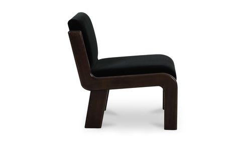 Edie Accent Chair Black Faux Mohair