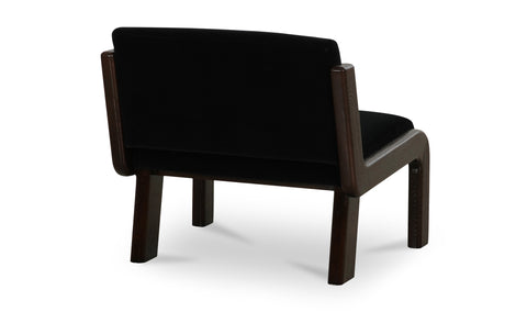 Edie Accent Chair Black Faux Mohair