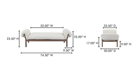 Cardero Daybed Ivory