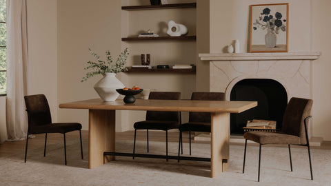 Danny Dining Chair Ivory Dark Brown