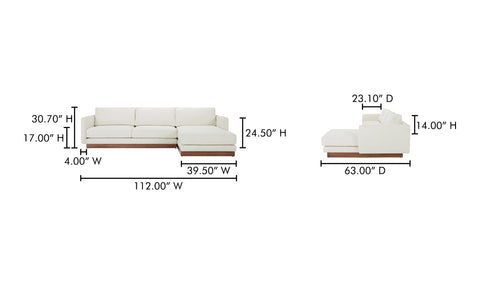 Vernon Sectional White